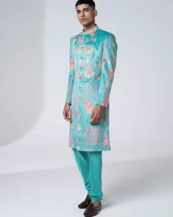 Signature Sea Green Sherwani Set