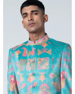 Signature Sea Green Sherwani Set