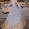 Silver Gold Sequin Lehenga Set