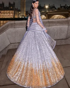Silver Gold Sequin Lehenga Set