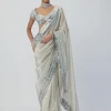 Silver Shimmer Organza Sari Set