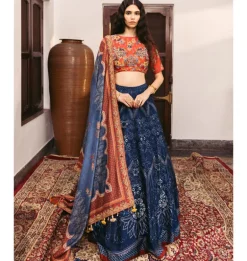 Sitara Red & Blue Lehenga Set