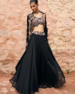 Siyah Lehenga Set