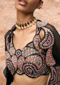 Siyah Lehenga Set