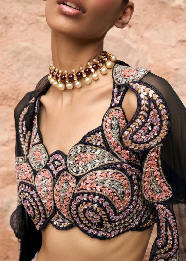 Siyah Lehenga Set