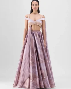 Skin Glazed Organza Skirt Set