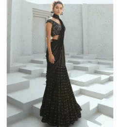 Sky Pre-Drape Sari Set