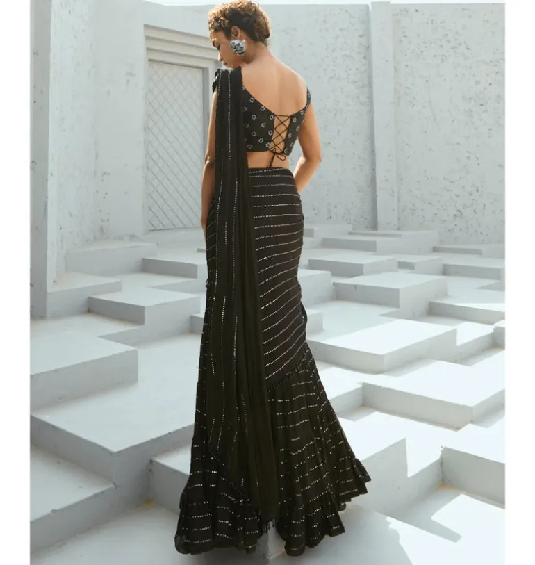 Sky Pre-Drape Sari Set