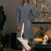 Slate Grey Goe Drape Kurta Set