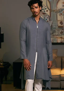 Slate Grey Goe Drape Kurta Set