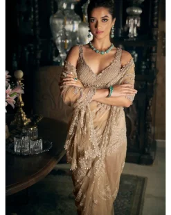 Slate Sequin Sari Set