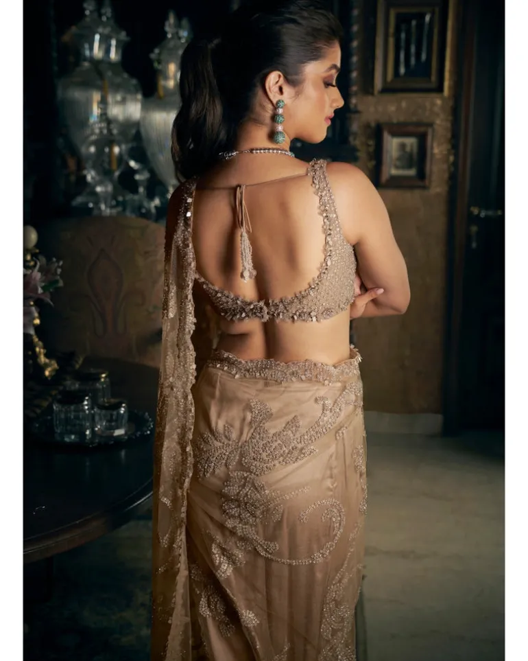 Slate Sequin Sari Set