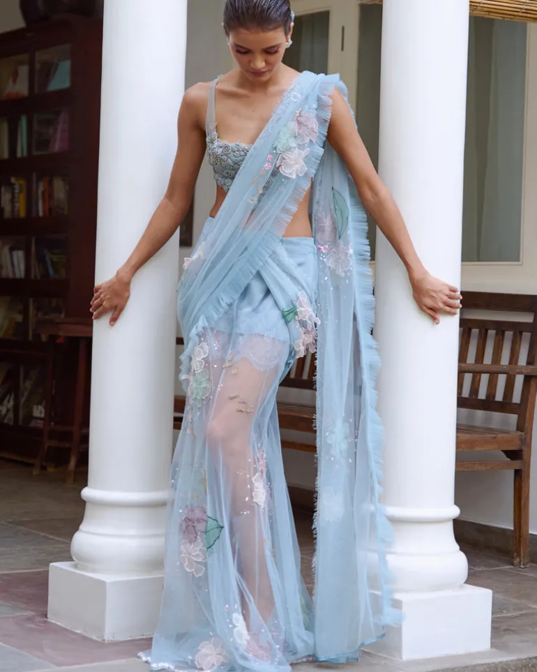 Soft Girl Cocktail Sari Set