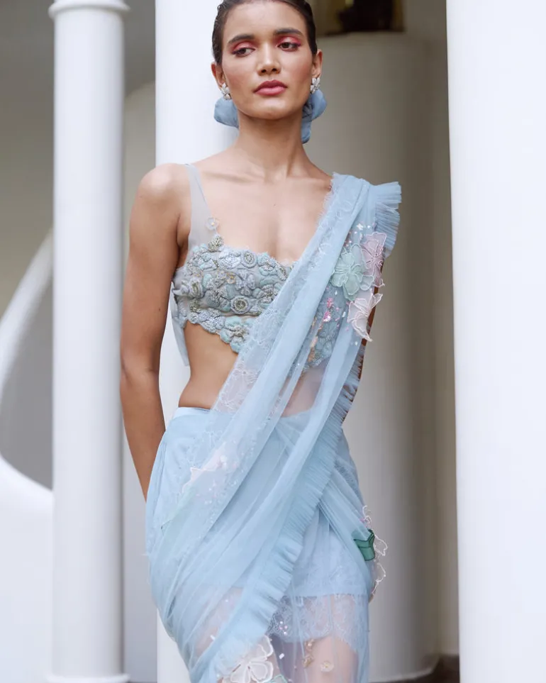 Soft Girl Cocktail Sari Set