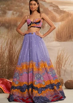 Sol Dusk Embroidered with Bustier Lehenga Set