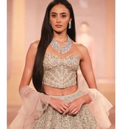 Sonale Beige Gold Lehenga Set