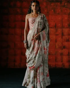 Sonali Pearl Pre Draped Sari Set