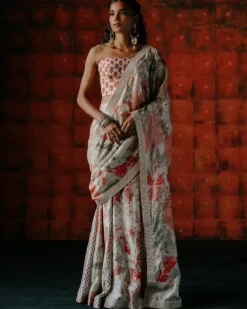 Sonali Pearl Pre Draped Sari Set