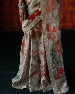 Sonali Pearl Pre Draped Sari Set