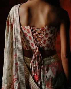 Sonali Pearl Pre Draped Sari Set