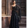 Starlit Charcoal Drape Lehenga Set