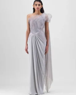 Steel Corded Coral Drape Skirt Set