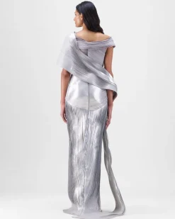 Steel Strata Micro Pleated Sari Set