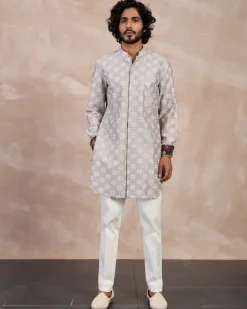 Storm Grey & White Kairos Foe Kurta Set