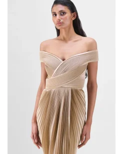 Structured Plissé Gown