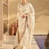 Suchcha Ekru Old Banaras Wrinkled Tissue Sari