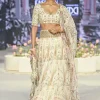 Sultana Cream Embroidered Choli With Cream Printed Lehenga And Embroidered Dupatta Set