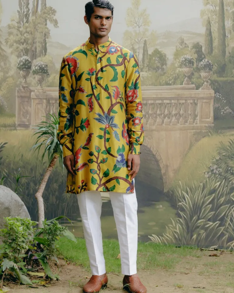 Sunflower Yellow Printed Kurta Set