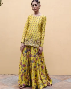 Sunshine Yellow Kali Kurta Set