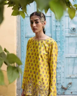 Sunshine Yellow Kali Kurta Set