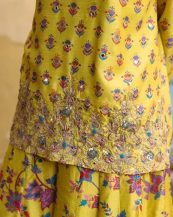 Sunshine Yellow Kali Kurta Set