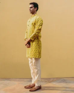 Sunshine Yellow Printed Button Down Kurta Set