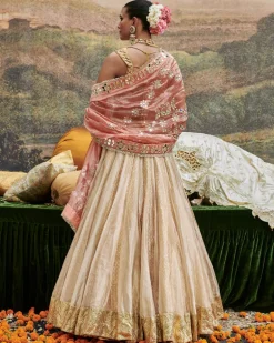 Svet Gulal Lehenga Set