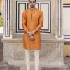 Tangerine Printed Kurta Set