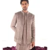 Taupe Chevron Bandhgala