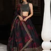 Teal Blue Floral Lehenga Set