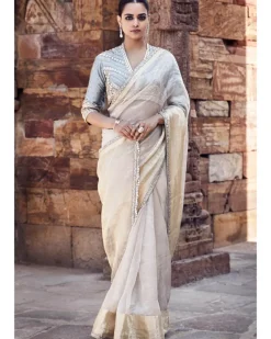 The Aquamarine Aurum Tissue Sari