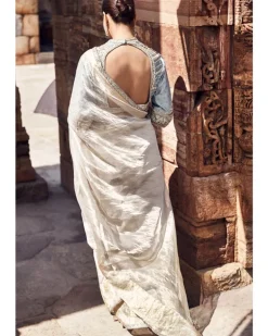 The Aquamarine Aurum Tissue Sari