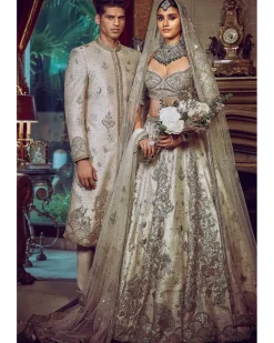 The Aurum Ekru Tree Of Life Sherwani Set