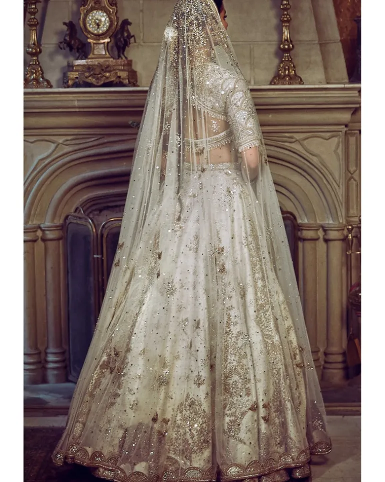 The Aurum Ekru Tree Of Life Lehenga Set
