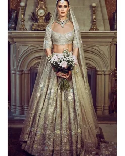 The Autumn Antelope Aged Gold Lehenga Set