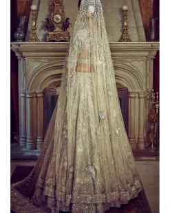 The Autumn Antelope Aged Gold Lehenga Set