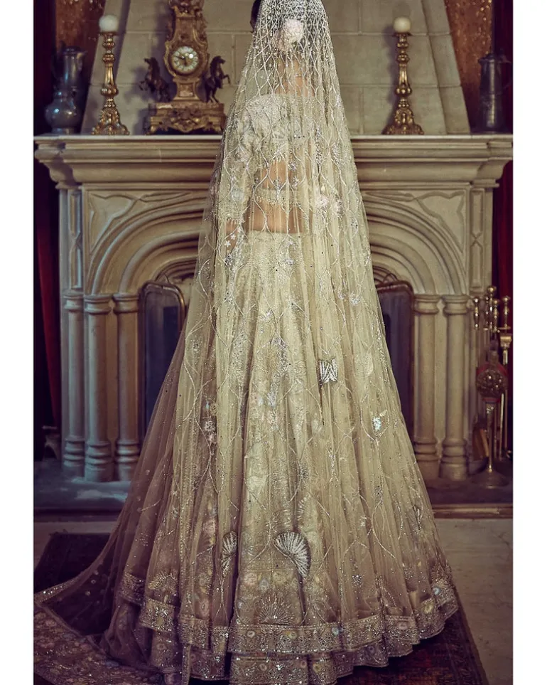 The Autumn Antelope Aged Gold Lehenga Set