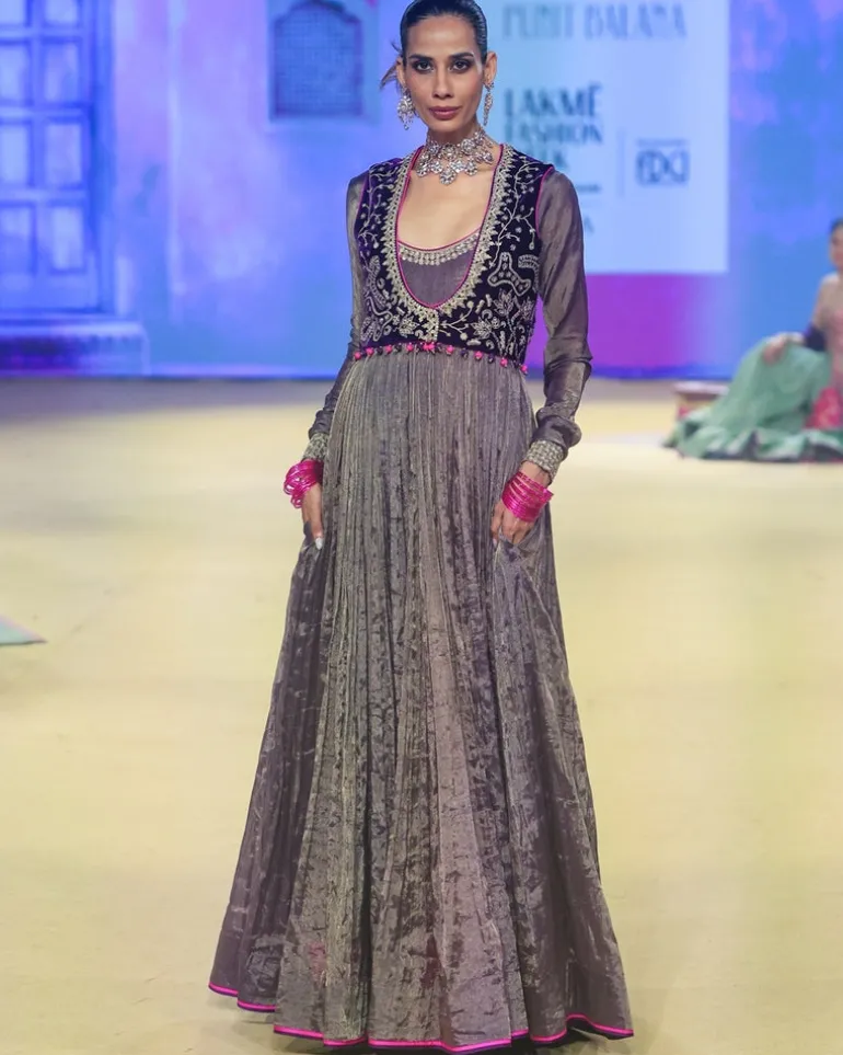 The Baigani Koti Anarkali Set