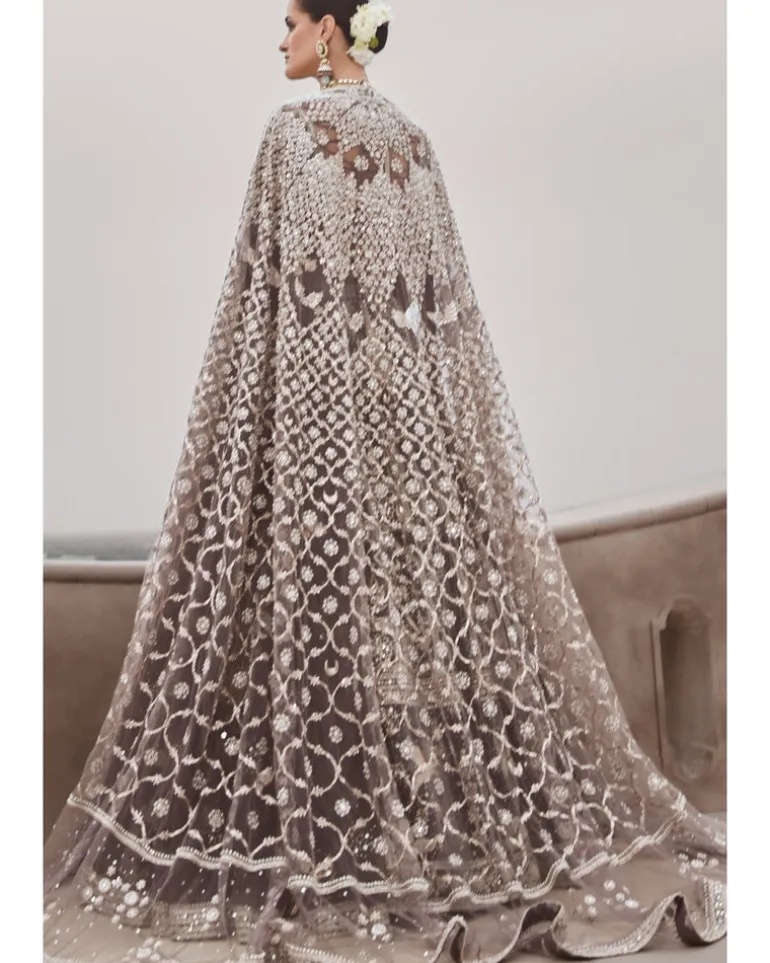 The British Charcoal Wild Masai Lehenga Set
