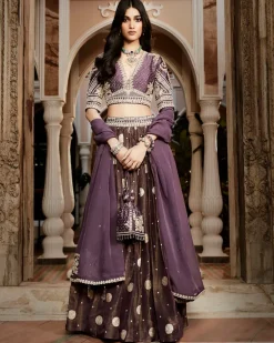 The Burnt Lavender Kashi Lehenga Set